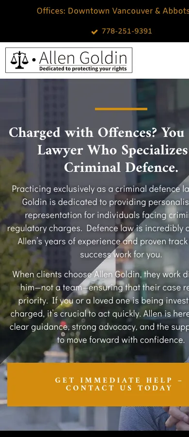 AG Criminal Law website on mobile