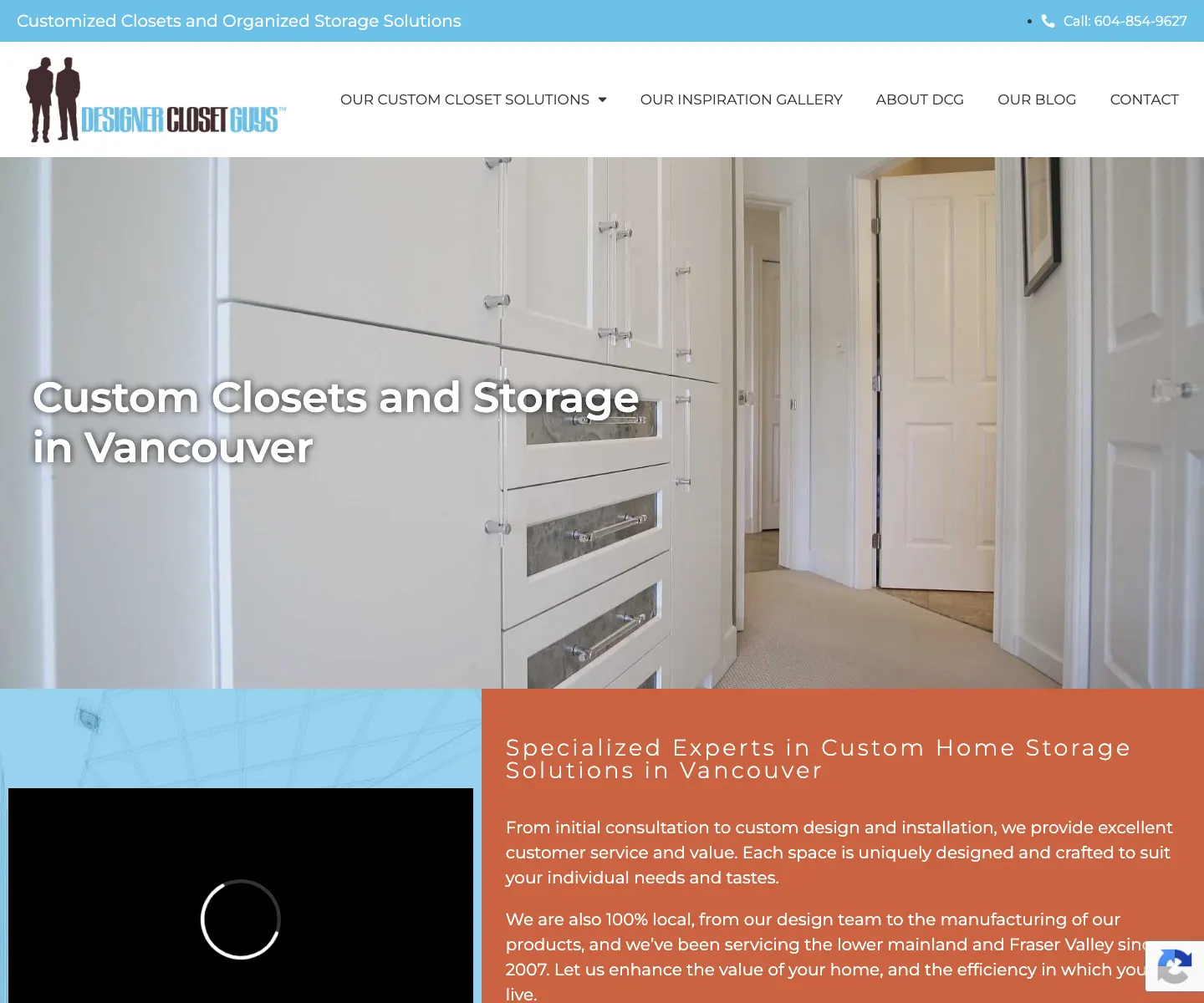 Designer Closet Guys website designed by IIAS for custom closet consultations