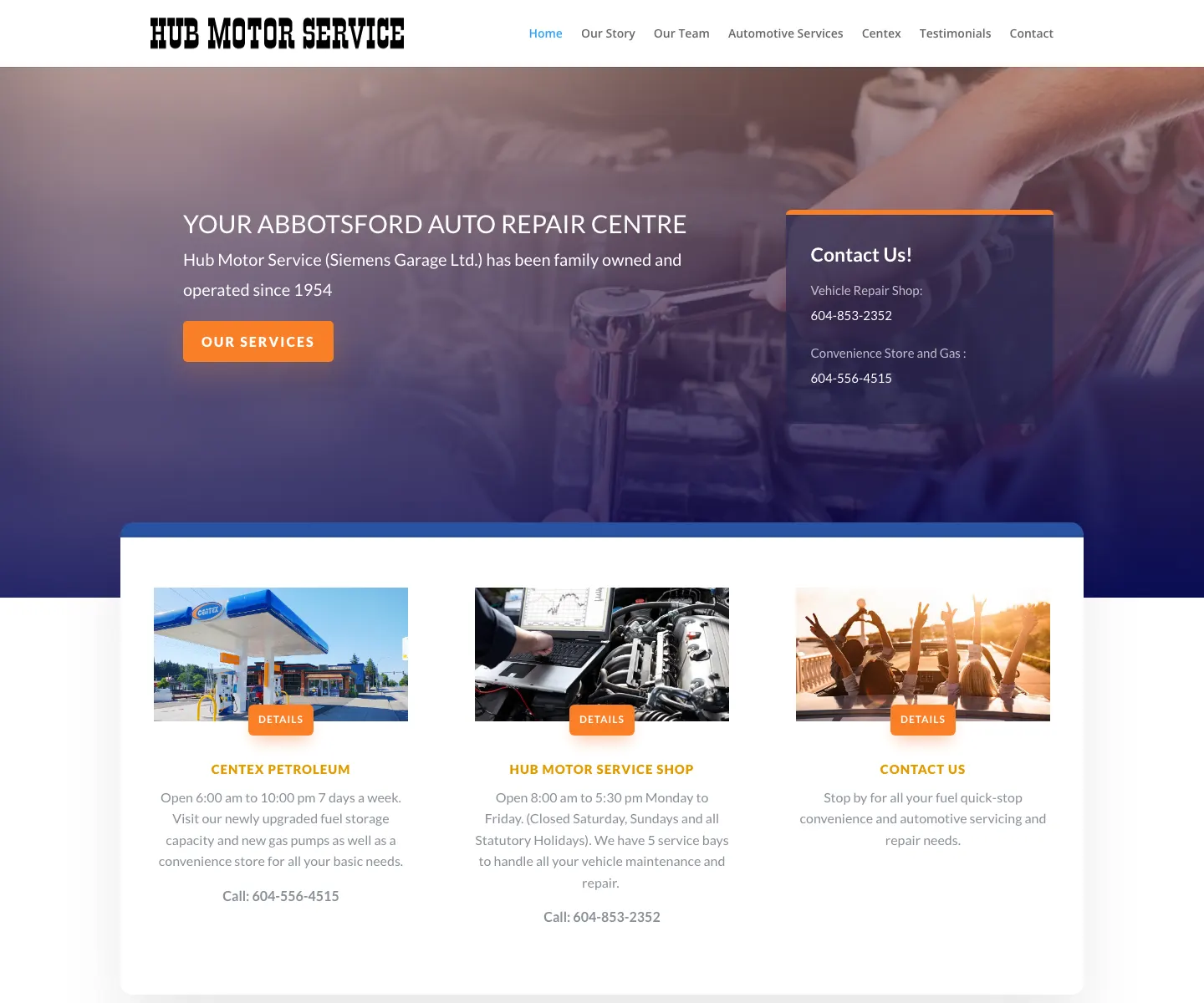 Hub Motor Service SEO case study for Abbotsford auto mechanic search