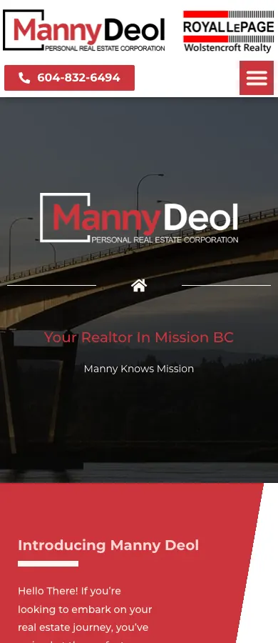 Manny Deol website on mobile