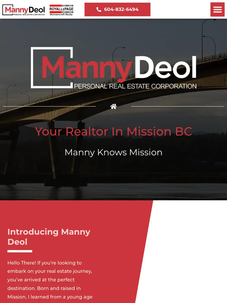 Manny Deol website on tablet