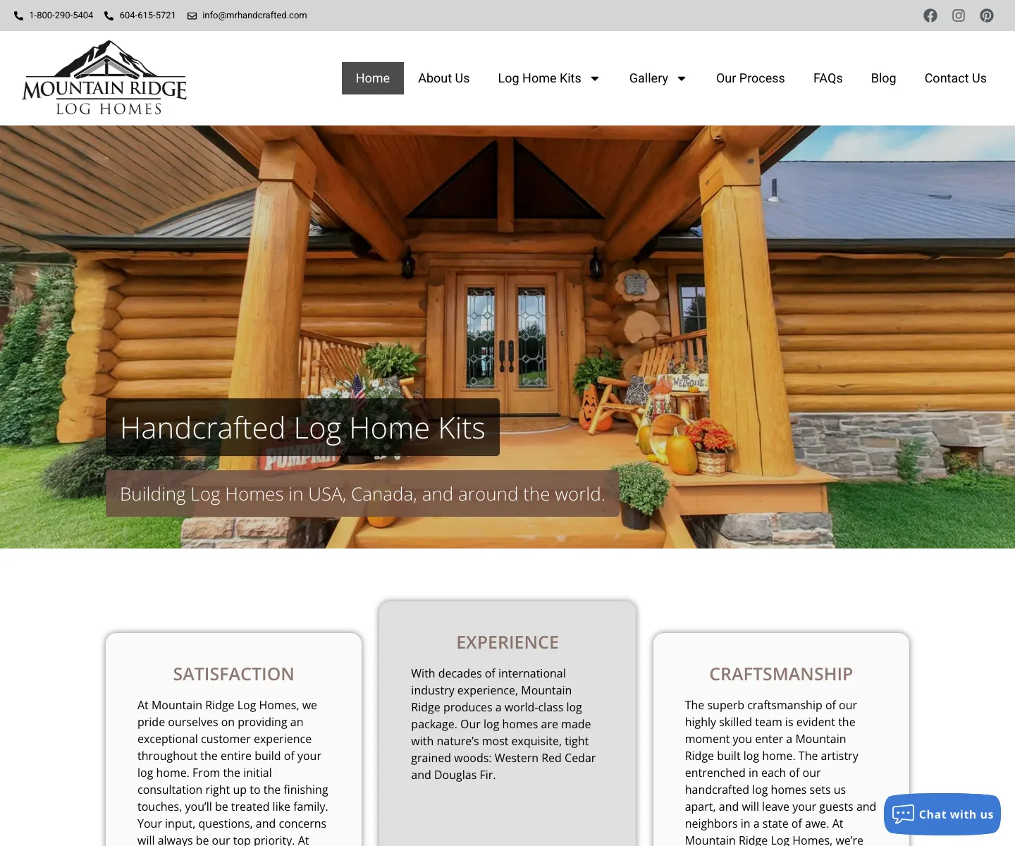 Mountain Ridge Handcrafted Homes SEO case study for log home builder search