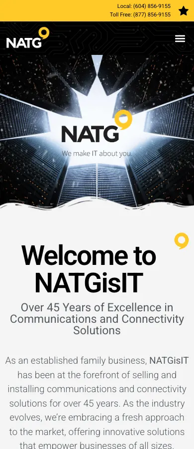 NATGisIT website on mobile