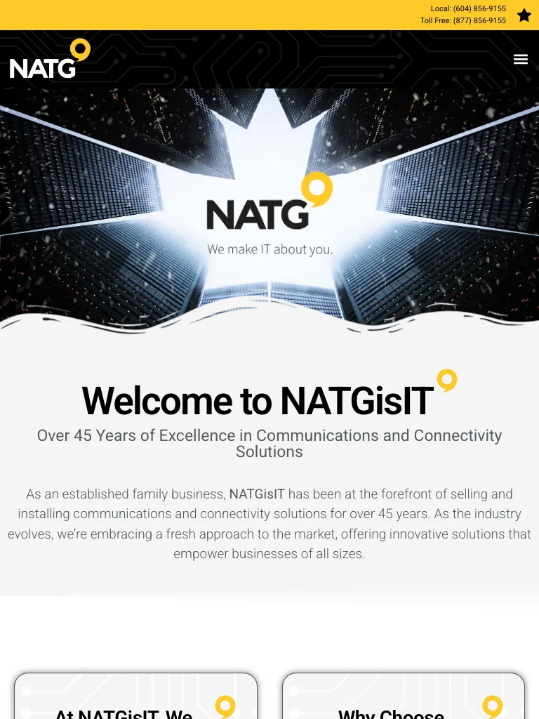 NATGisIT website on tablet