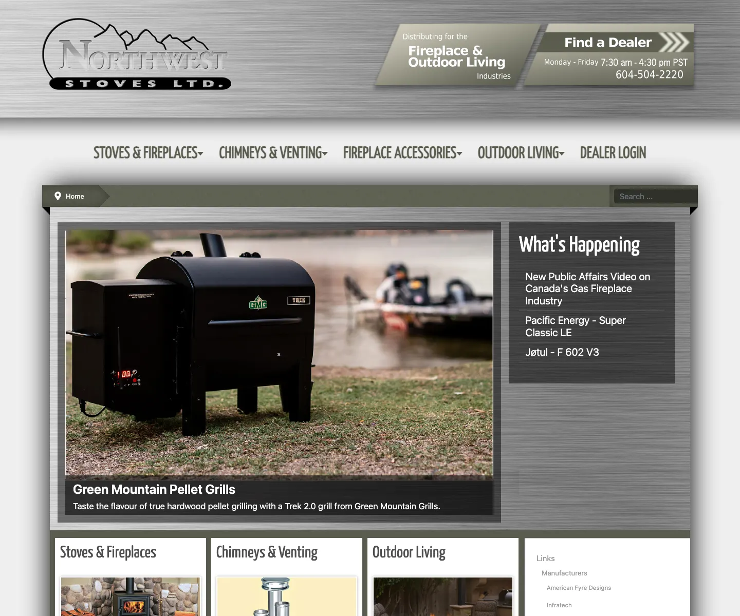 Northwest Stoves website designed by IIAS for dealers and hearth products