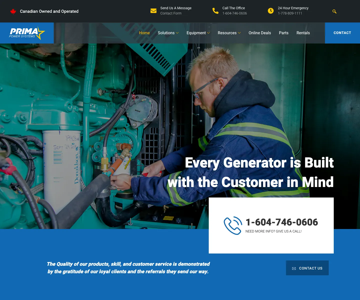 Prima Power Systems SEO case study for Western Canada industrial search