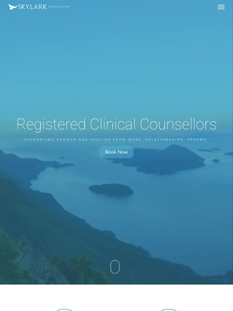 Skylark Counselling Clinic website on tablet