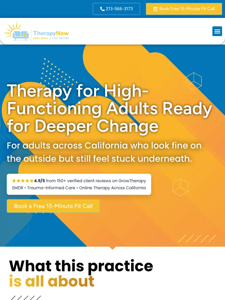 TherapyNow website on tablet