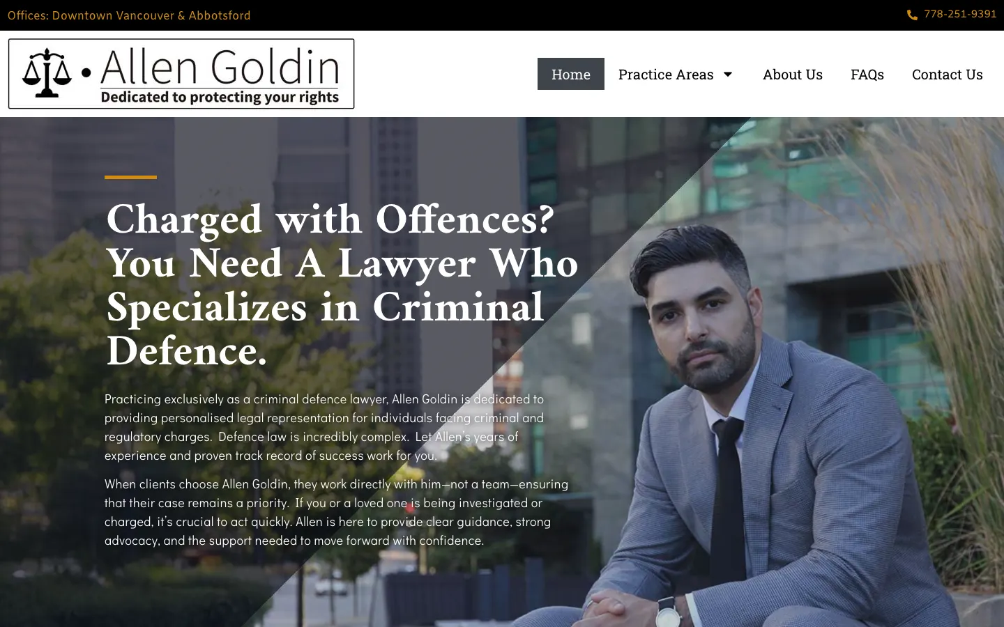 AG Criminal Law SEO case study showing Abbotsford criminal lawyer rankings