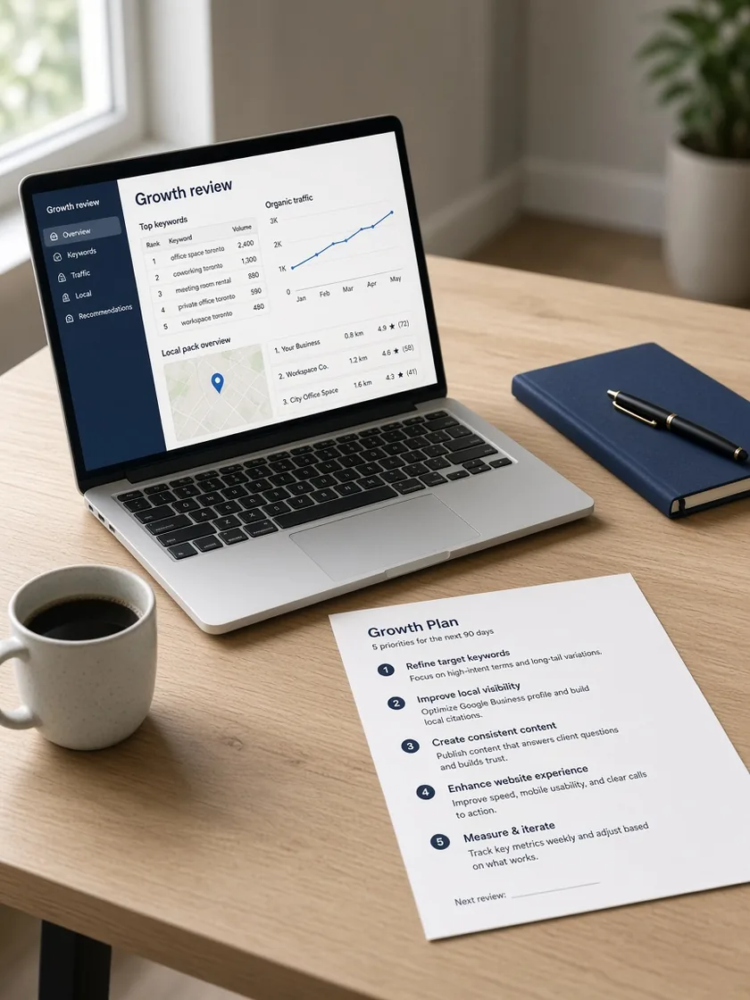A growth review and written plan, the first step after you get in touch