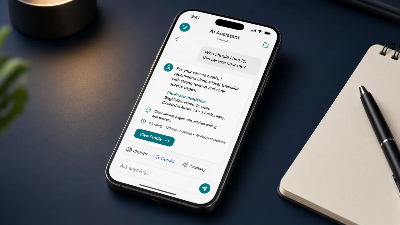 AI assistant recommending a local specialist