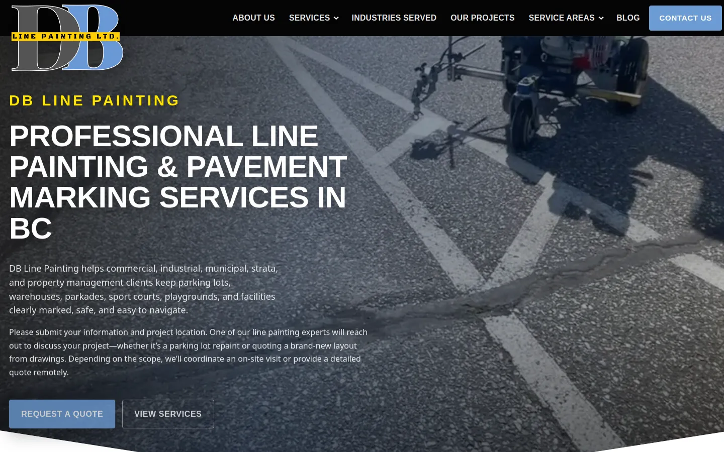 DB Line Painting website on desktop