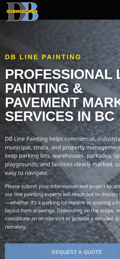 DB Line Painting website on mobile
