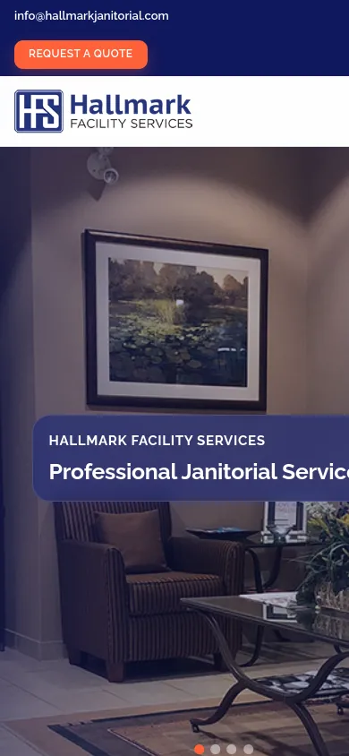 Hallmark Janitorial website on mobile