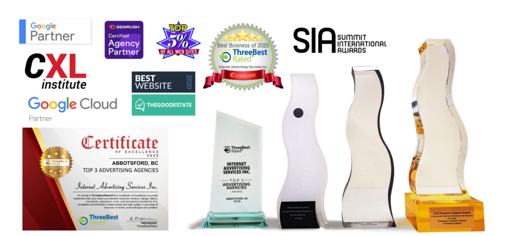 digital marketing awards and certificates